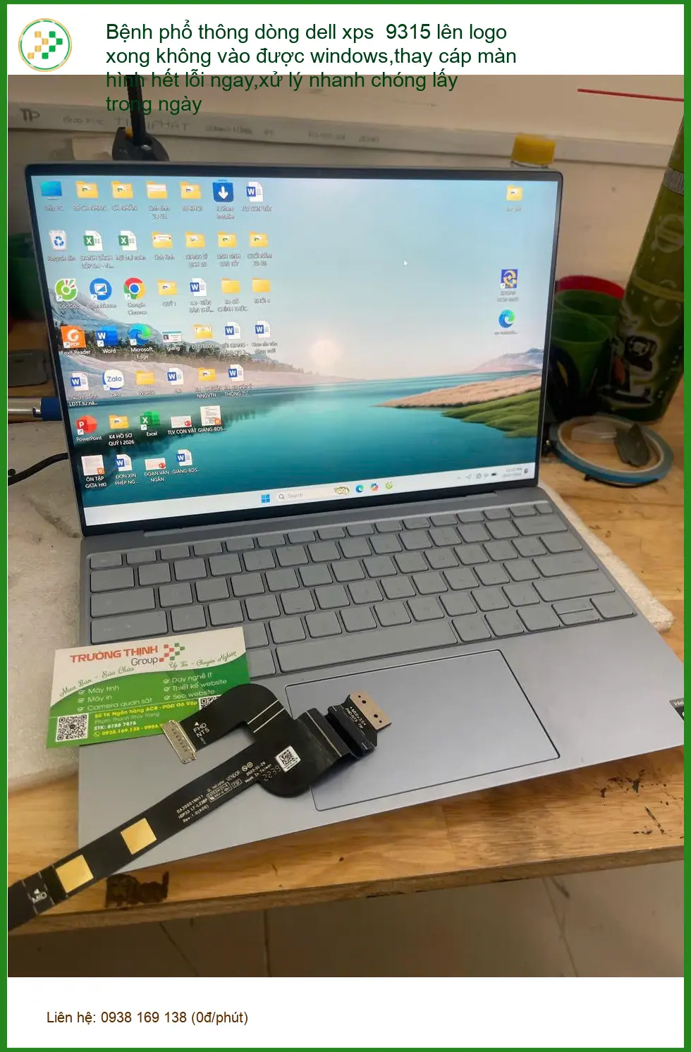 Ông Hải xử lý Dell XPS 9315 lỗi cáp màn hình, lấy ngay Q.Phú Nhuận ảnh thực tế 2