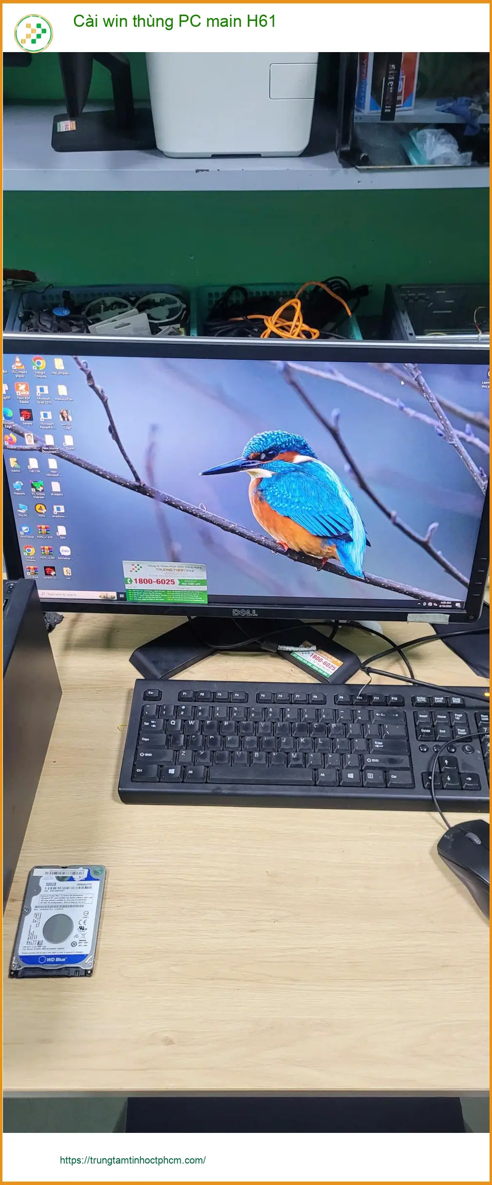 Nơi cài win thùng PC main H61 Quận Bình Tân lấy liền - Chú Phước kỹ sư review ảnh thực tế 1