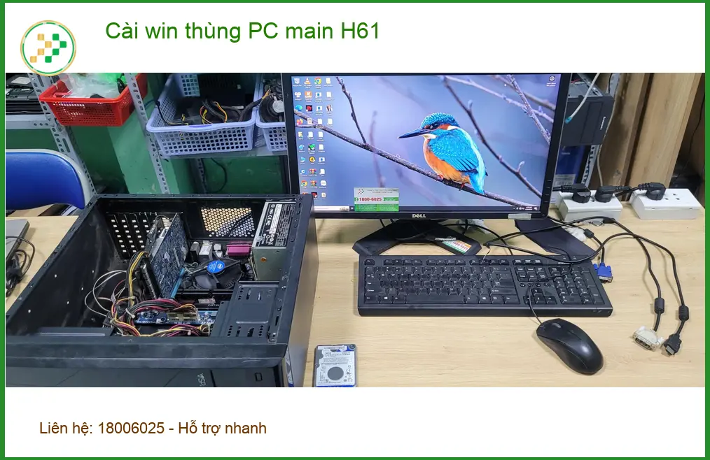 Nơi cài win thùng PC main H61 Quận Bình Tân lấy liền - Chú Phước kỹ sư review ảnh thực tế 2