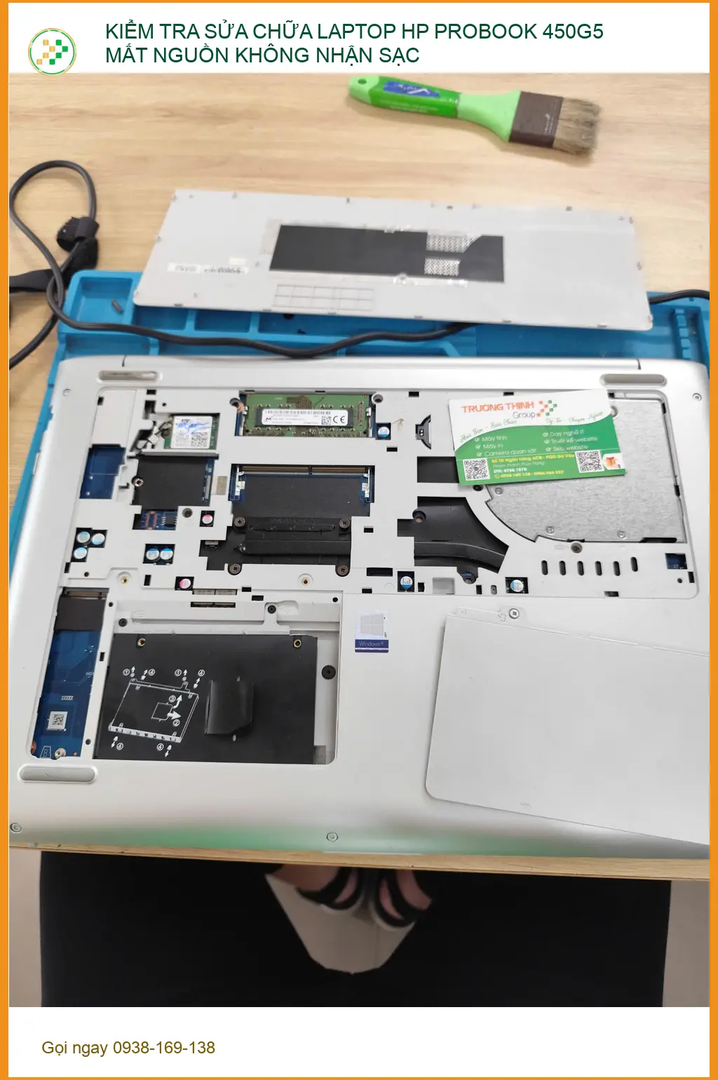 Anh Kiên sửa laptop HP ProBook 450G5 mất nguồn tại Phú Nhuận ảnh thực tế 2
