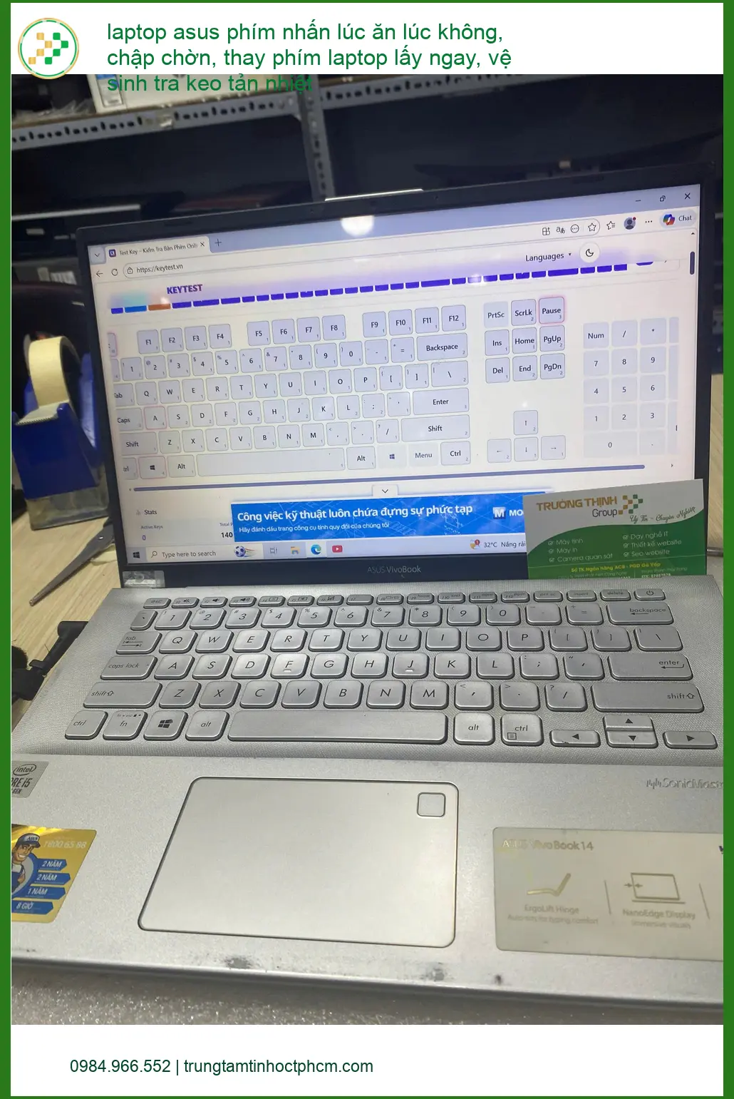 Bác Cường - Thay phím, vệ sinh laptop Asus lấy ngay Quận Bình Thạnh. ảnh thực tế 1