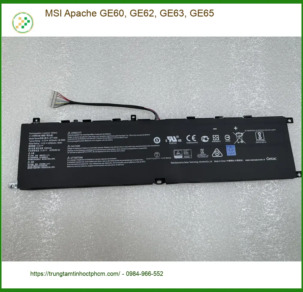 Pin Laptop MSI Apache GE60, GE62, GE63, GE65 - Thay Nhanh Lấy Liền TPHCM