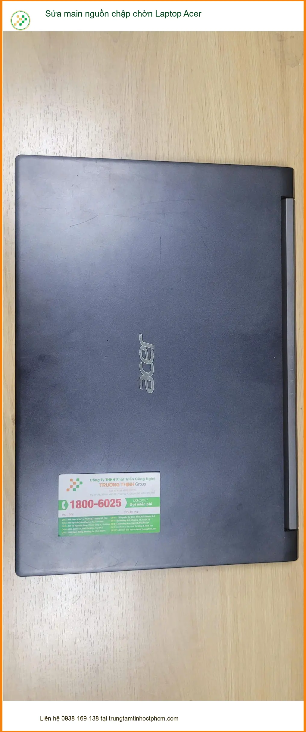 Anh Khoa review chỗ sửa main nguồn chập chờn Laptop Acer Quận Bình Tân ảnh thực tế 2