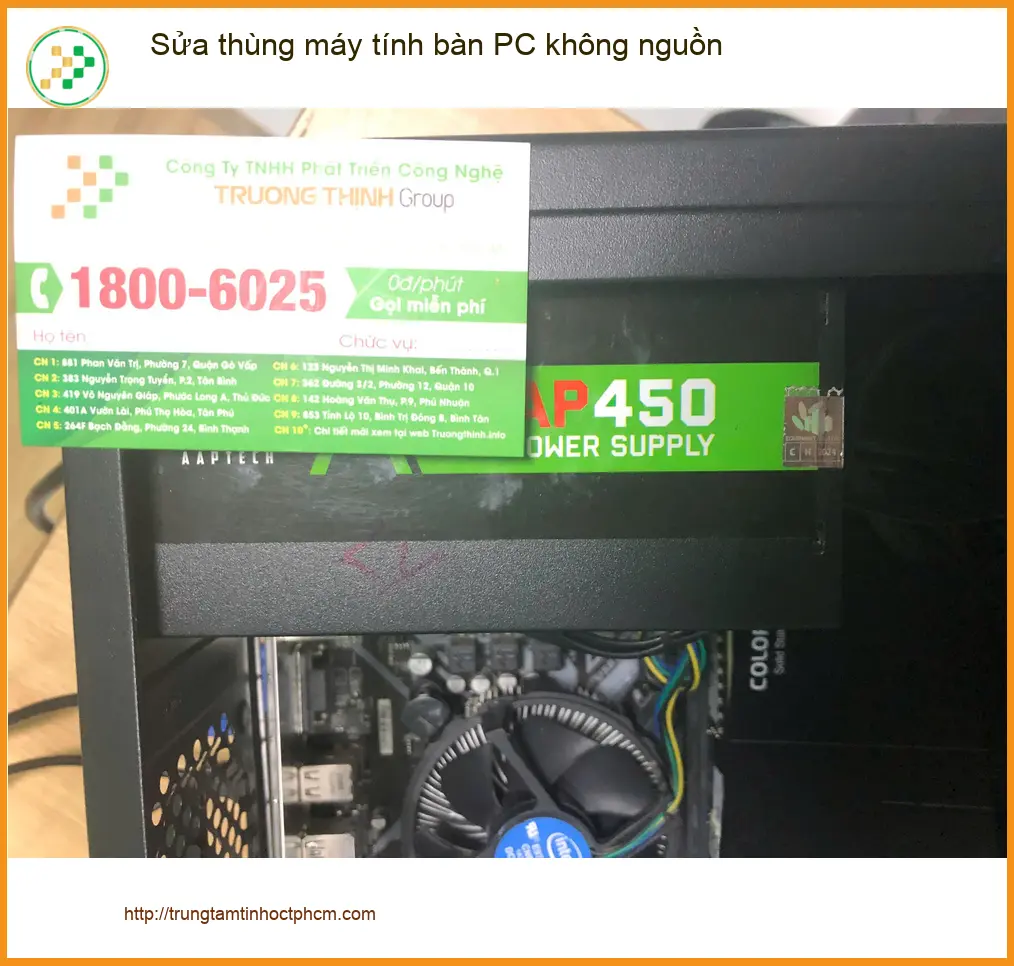 Anh Bảo shipper quận Bình Tân tìm chỗ sửa thùng máy tính bàn PC không nguồn ảnh thực tế 1
