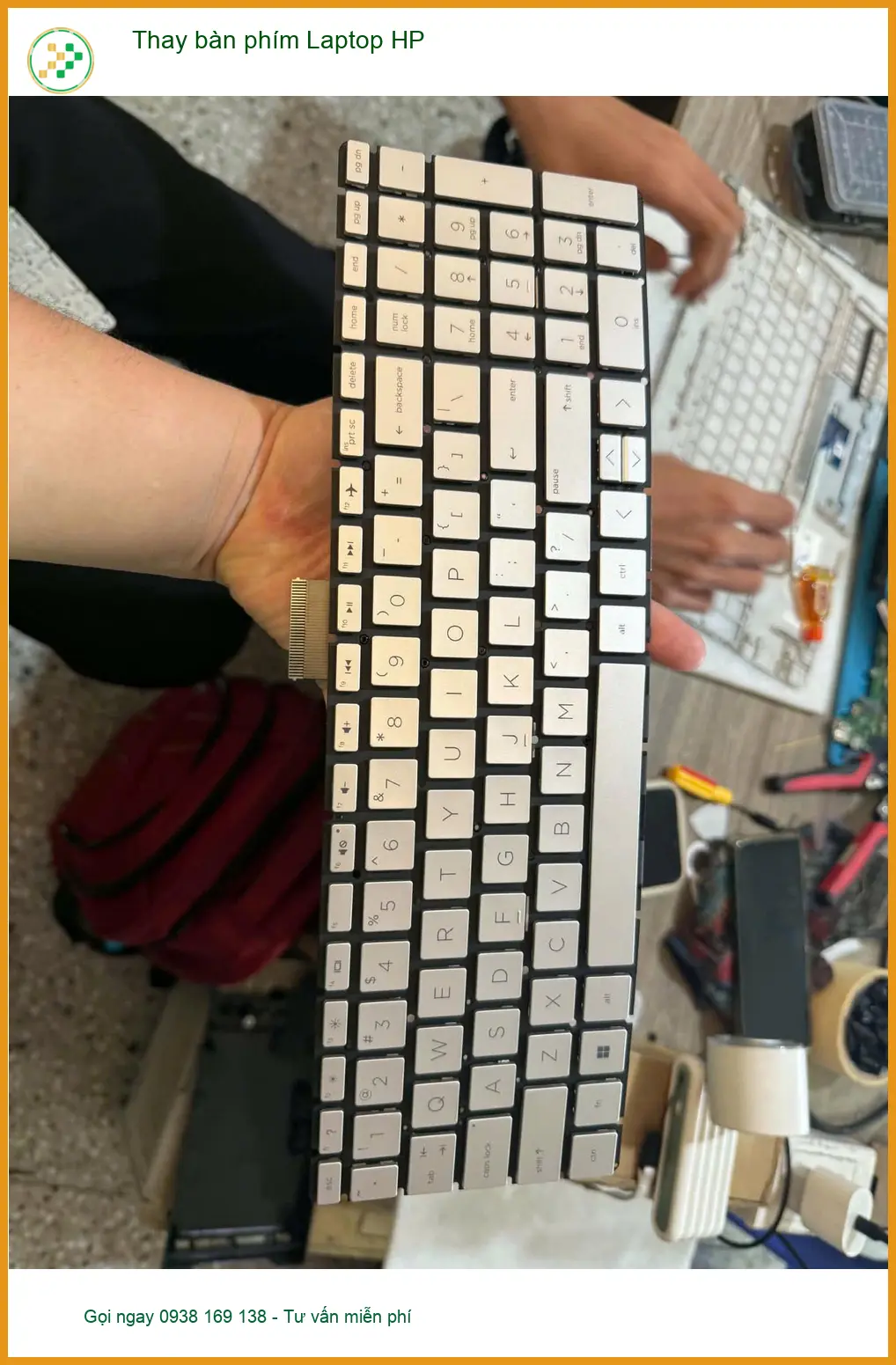 Anh Khôi kiến trúc sư thay bàn phím Laptop HP Quận 7 sau sự cố cà phê đổ ảnh thực tế 1