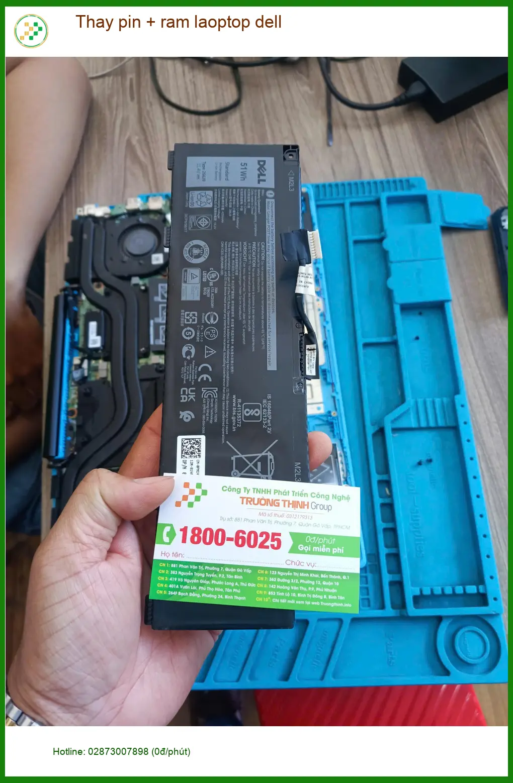 Anh Hải designer cần thay pin ram laptop Dell gấp ở Quận Tân Phú ảnh thực tế 1