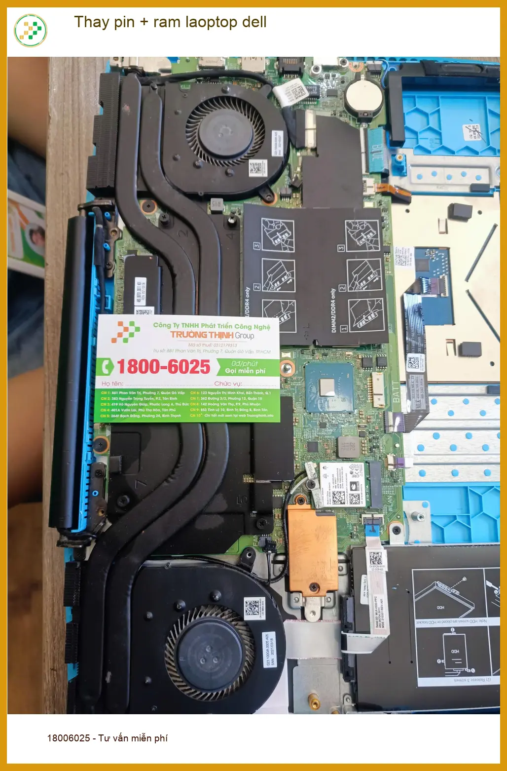 Anh Hải designer cần thay pin ram laptop Dell gấp ở Quận Tân Phú ảnh thực tế 2