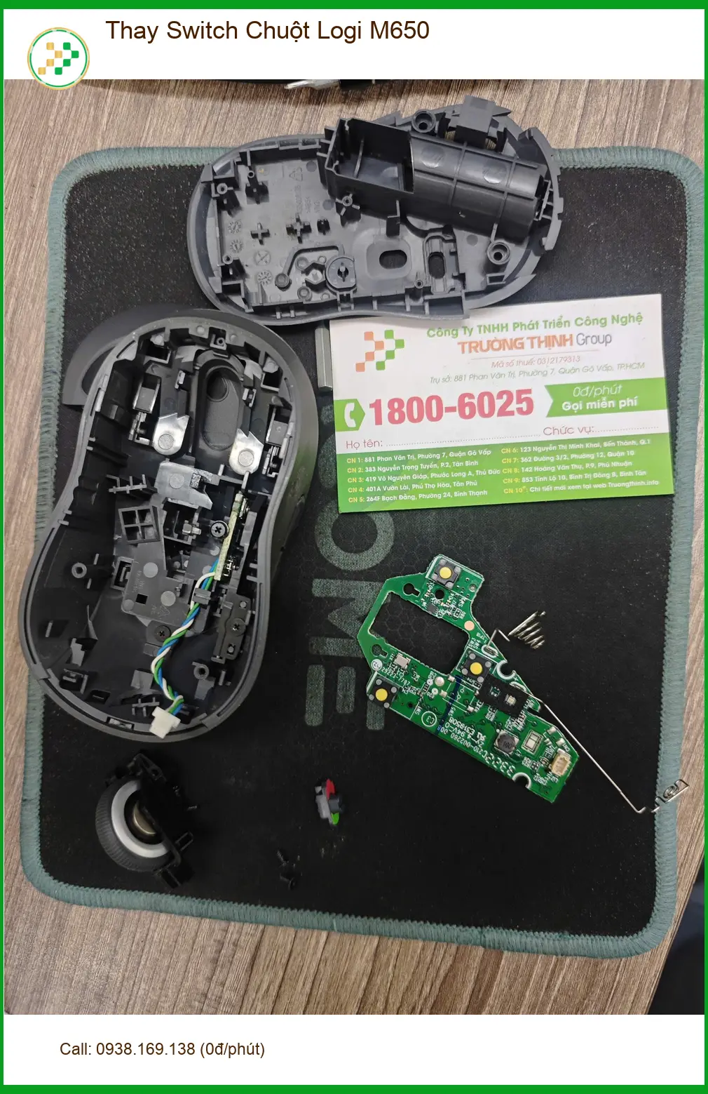 Anh Tấn shipper tìm địa điểm thay switch chuột Logi M650 Quận 12 lấy ngay ảnh thực tế 1