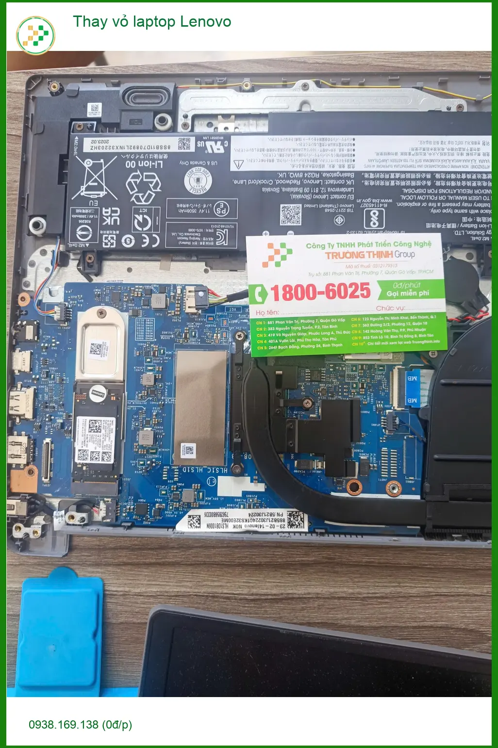 Anh Quang tìm cửa hàng thay vỏ laptop Lenovo Quận Tân Phú giá rẻ, uy tín ảnh thực tế 2