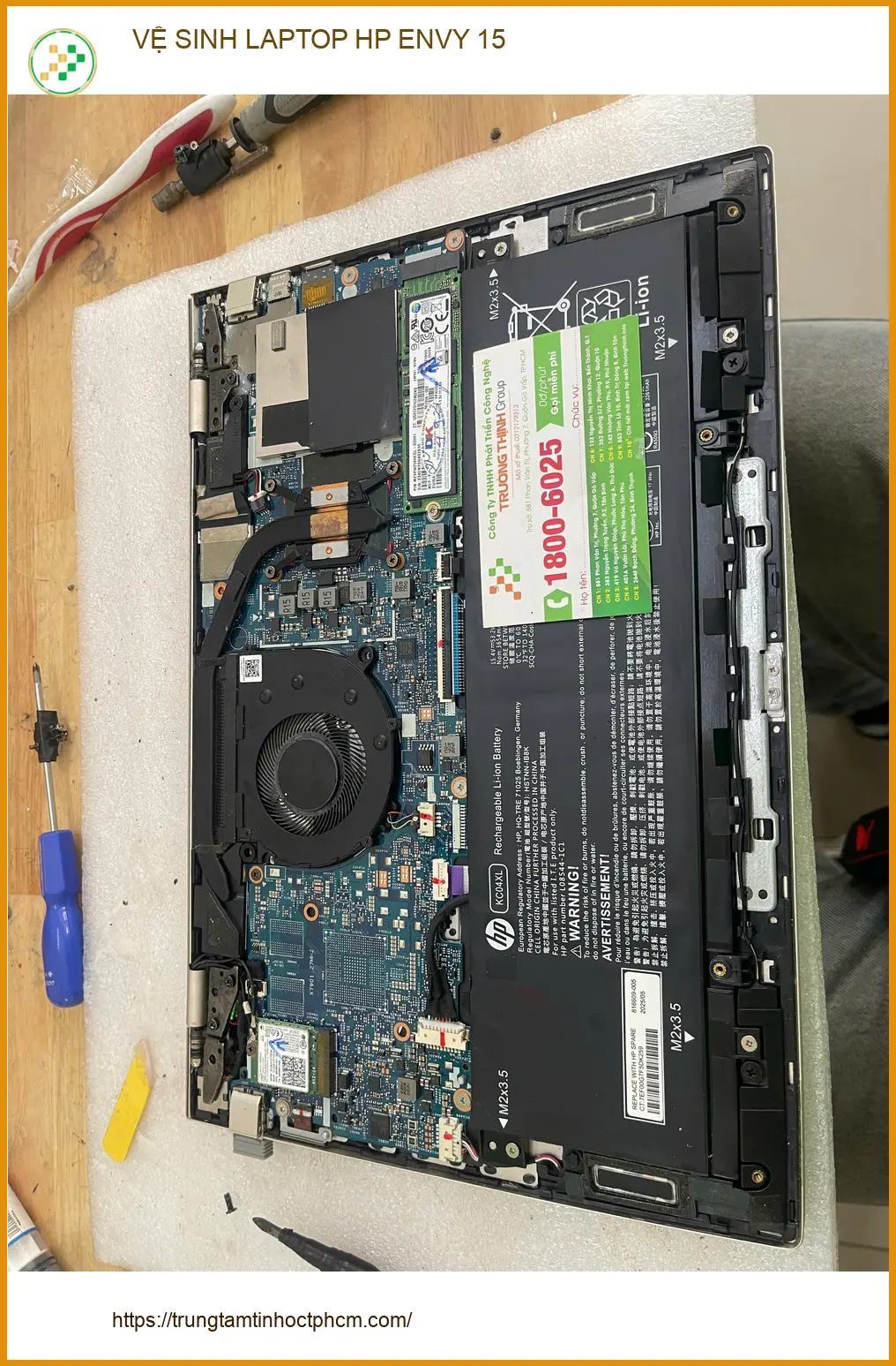 Chị Mai tìm chỗ Vệ sinh Laptop HP Envy 15 Quận Phú Nhuận ảnh thực tế 1