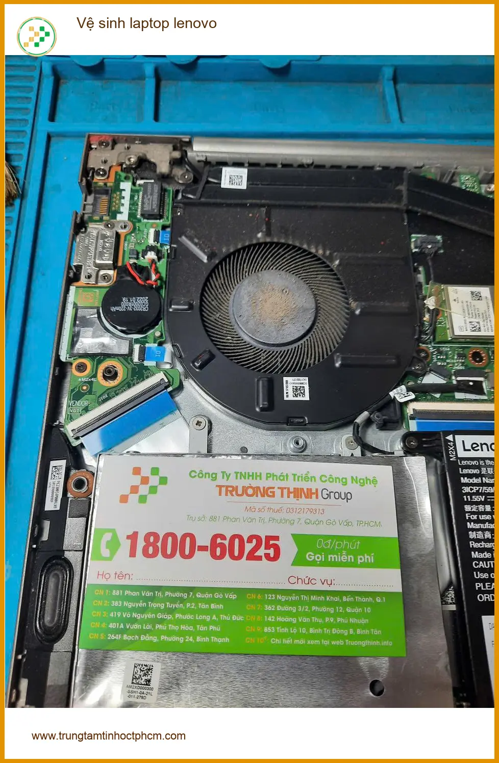 Cô Diễm ở Quận Tân Phú review dịch vụ vệ sinh laptop lenovo nhanh, giá rẻ ảnh thực tế 1