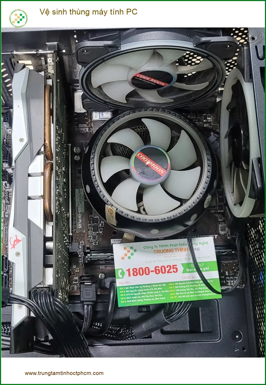 Cô Diệu giáo viên cần vệ sinh thùng máy tính PC Quận Bình Tân gấp ảnh thực tế 1