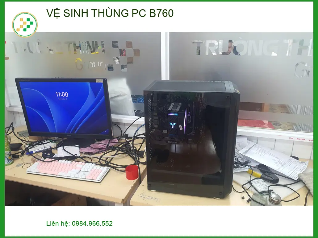 Dịch vụ vệ sinh thùng PC B760 Quận Gò Vấp uy tín - Chị Mai Linh thiết kế đồ họa ảnh thực tế 1
