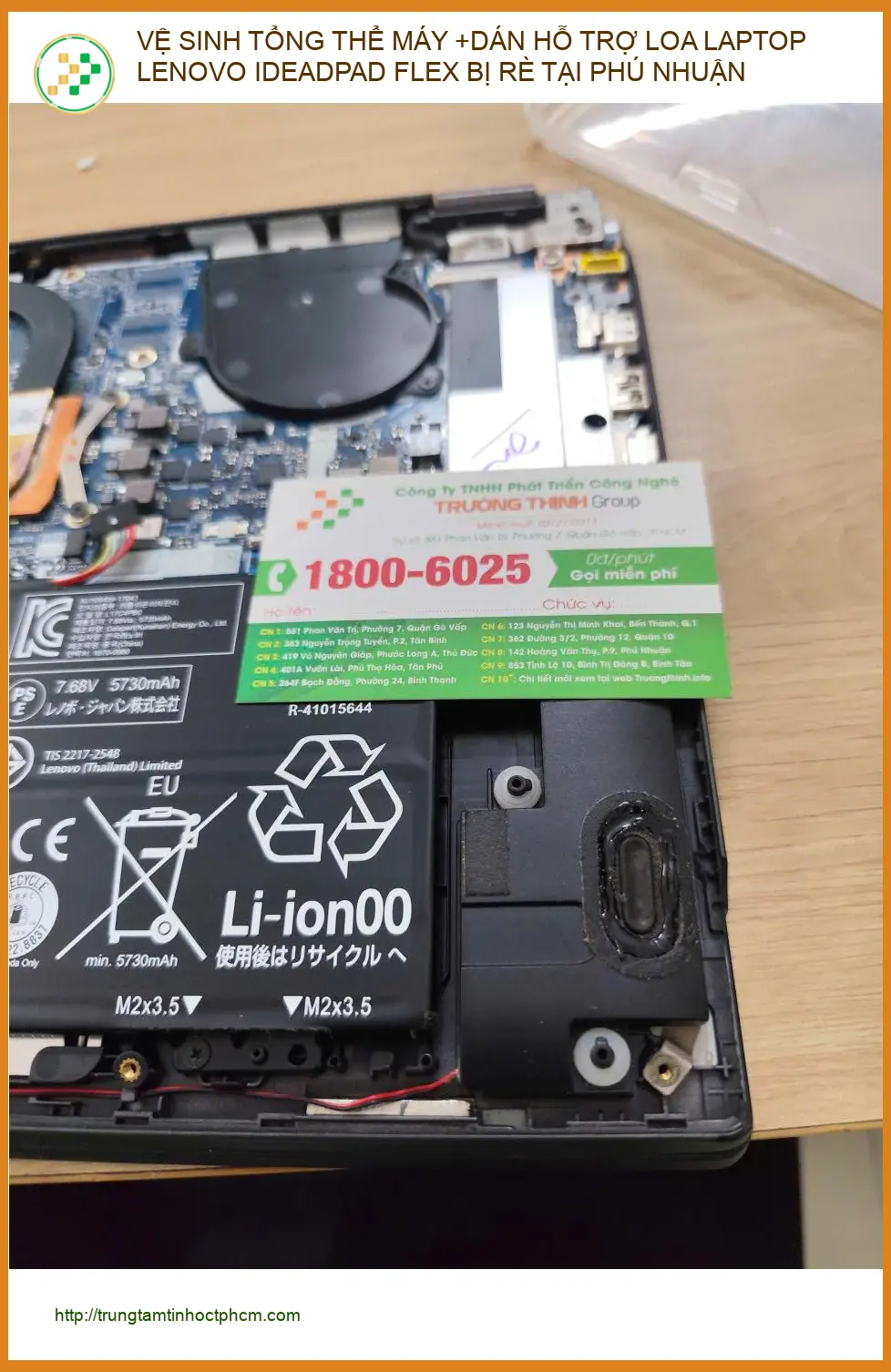 Bác Long tìm chỗ vệ sinh loa Laptop Lenovo Ideapad Flex rè Phú Nhuận ảnh thực tế 2