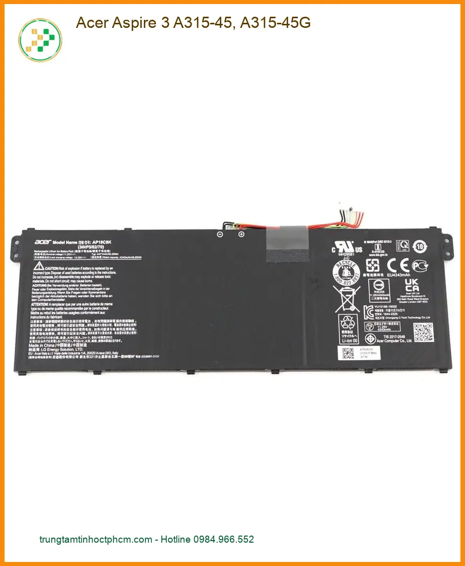 Pin Laptop ACER Aspire 3 A315-45, A315-45G - Thay Nhanh, Giá Rẻ TPHCM