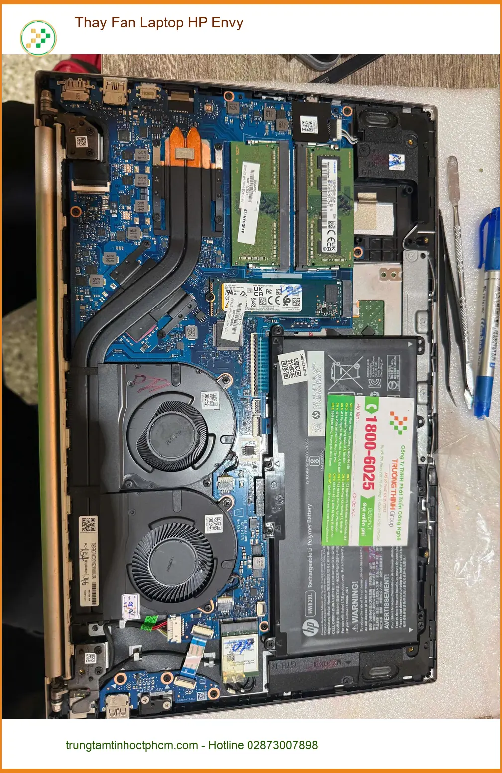 Chị Thanh kiến trúc sư ở Quận 7 và câu chuyện thay Fan Laptop HP Envy ảnh thực tế 2