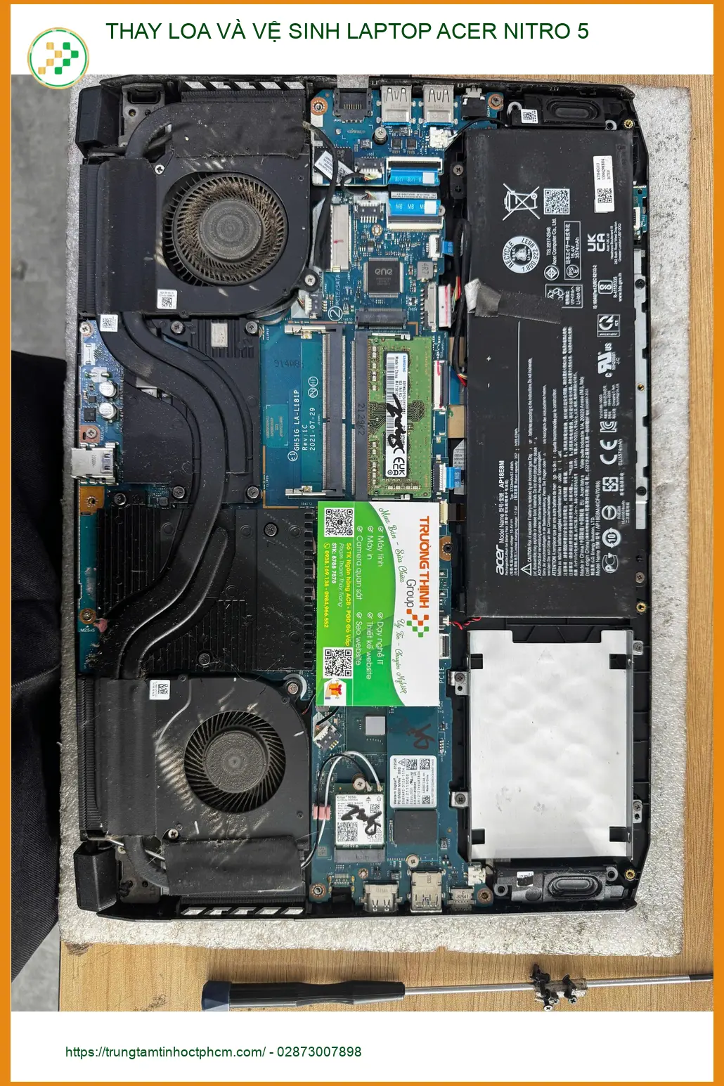 Anh Khang kỹ sư Quận 10 review ca thay loa và vệ sinh laptop Acer Nitro 5 ảnh thực tế 1