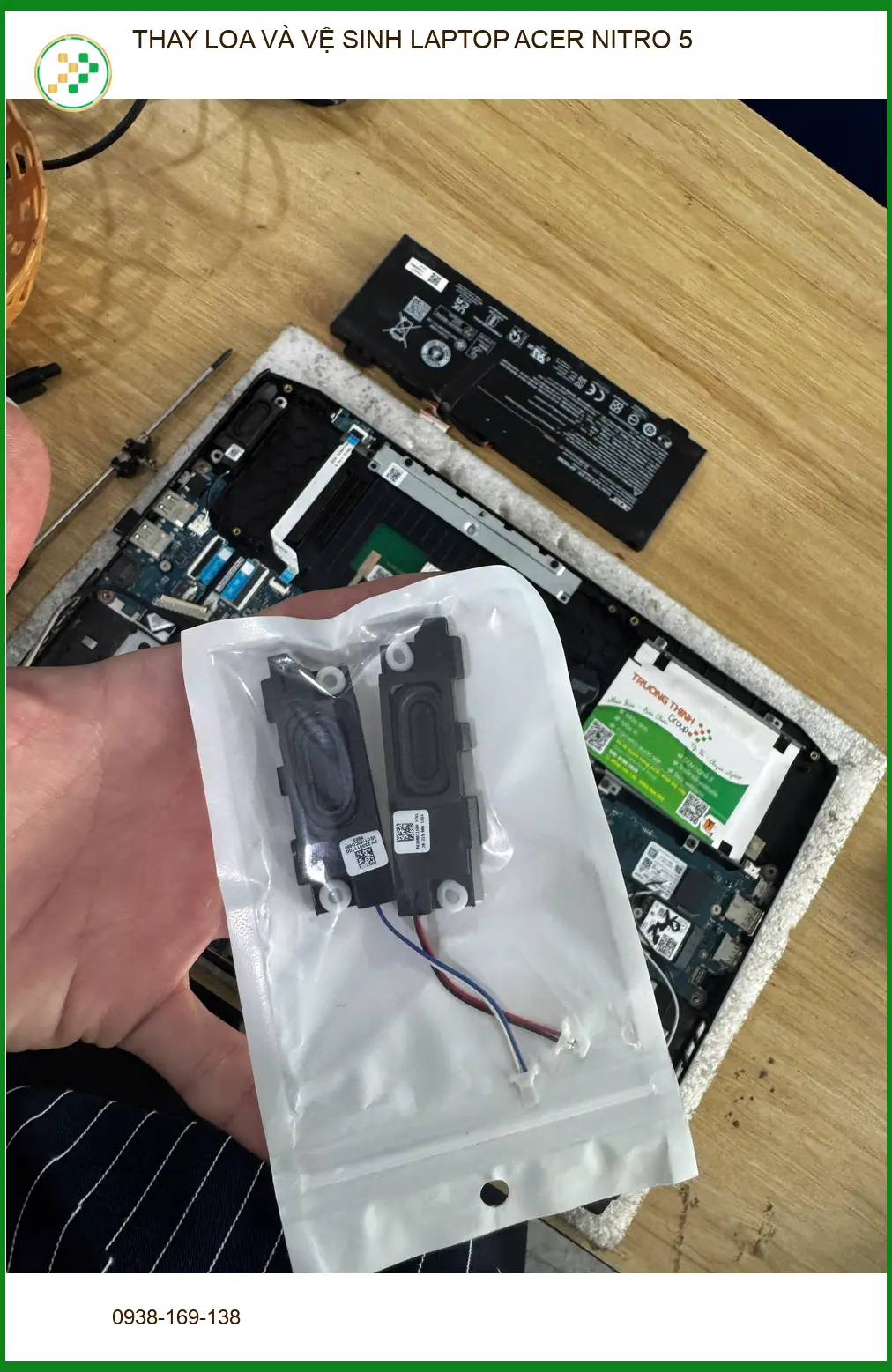 Anh Khang kỹ sư Quận 10 review ca thay loa và vệ sinh laptop Acer Nitro 5 ảnh thực tế 2