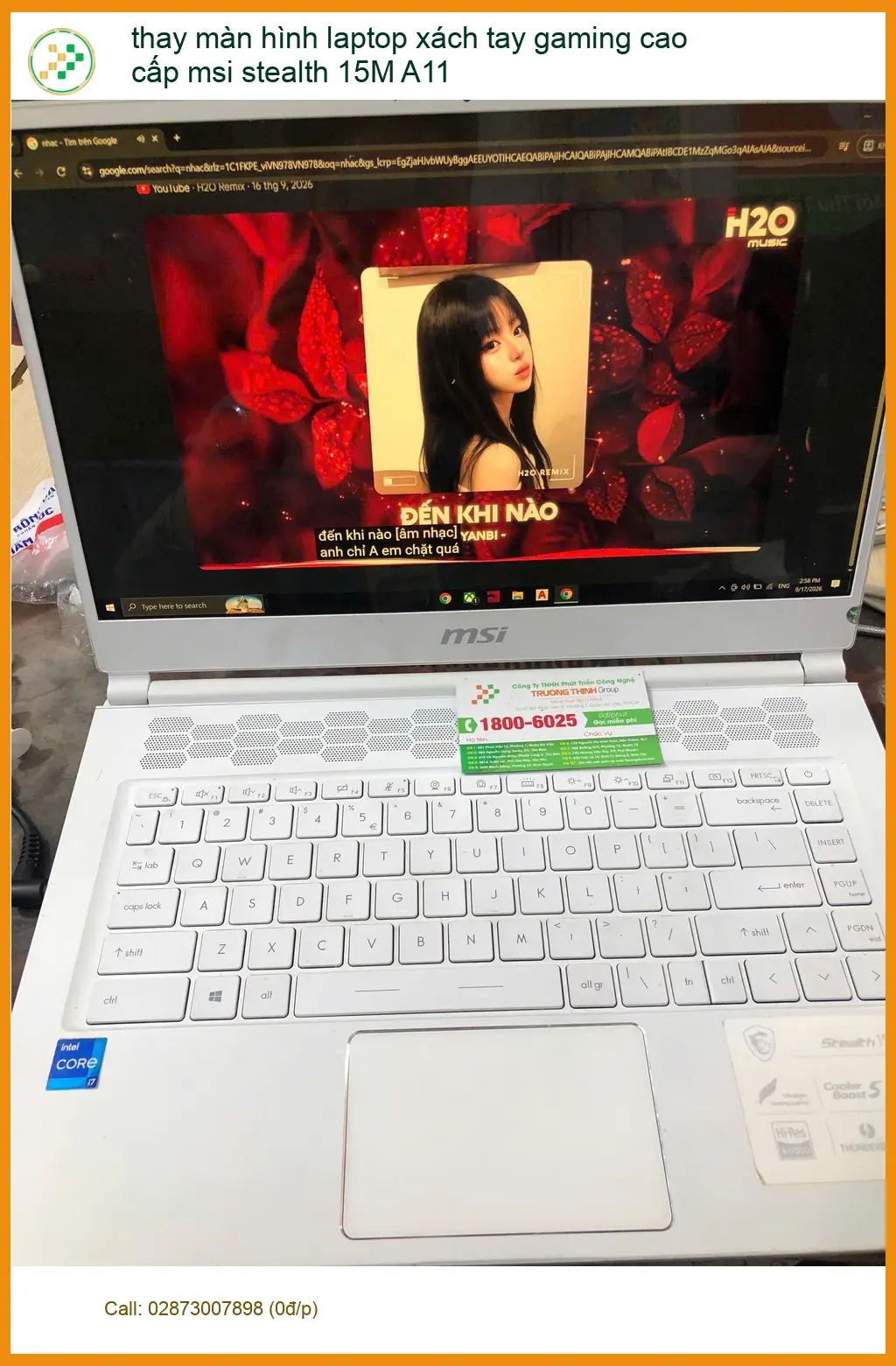 Anh Tùng thay màn hình laptop MSI Stealth 15M A11 Quận Bình Thạnh lấy liền ảnh thực tế 1
