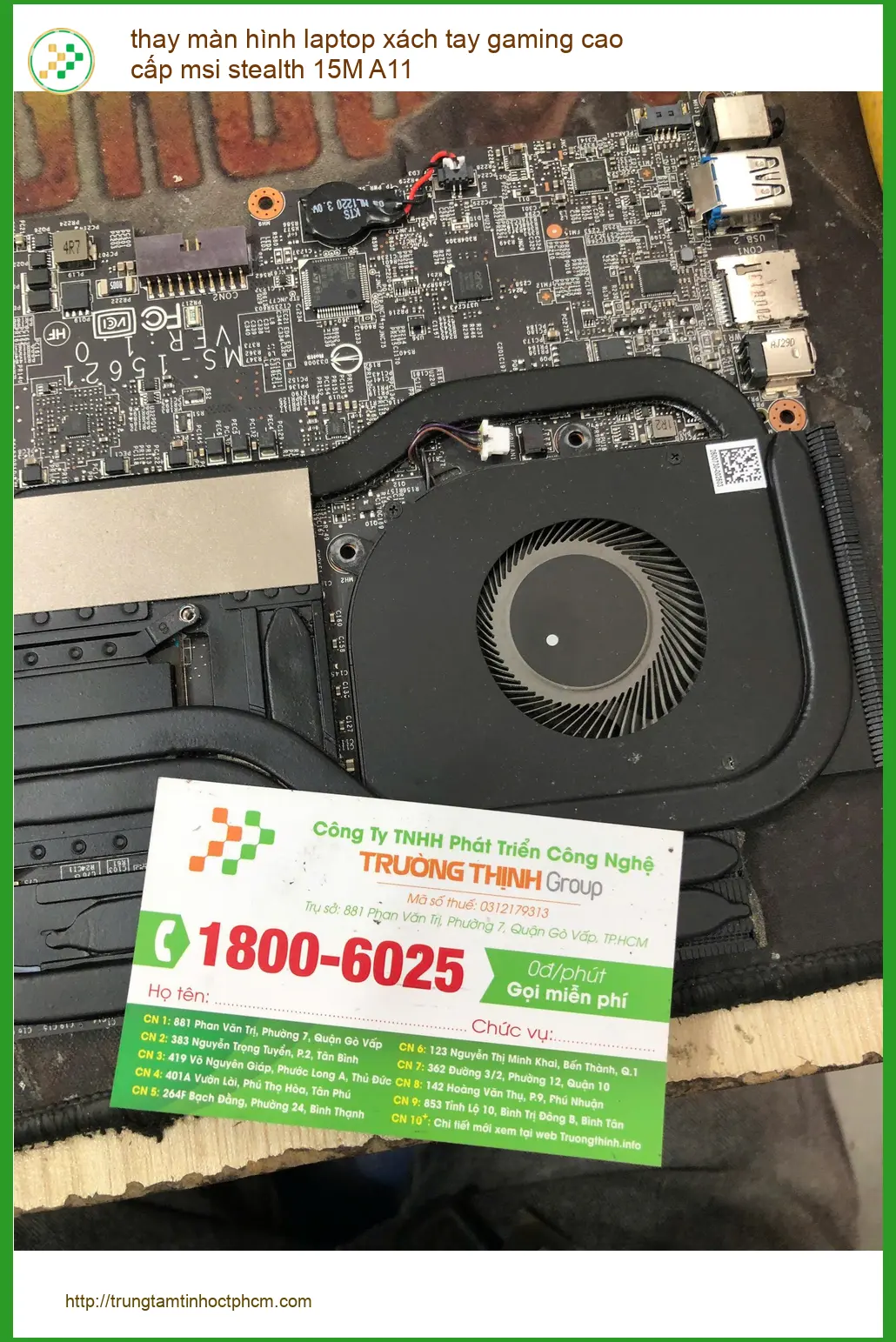 Anh Tùng thay màn hình laptop MSI Stealth 15M A11 Quận Bình Thạnh lấy liền ảnh thực tế 2