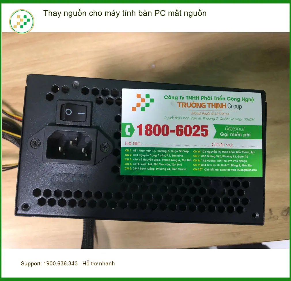 Bác Tân giáo viên nghỉ hưu ở Quận Bình Tân với ca thay nguồn máy tính bàn PC ảnh thực tế 1