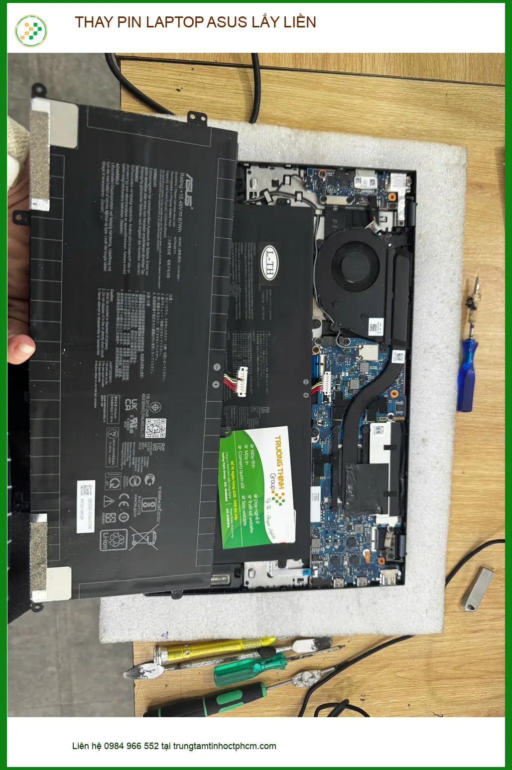 Anh Đạt kiến trúc sư tìm trung tâm thay pin laptop Asus lấy liền Quận 10 ảnh thực tế 1