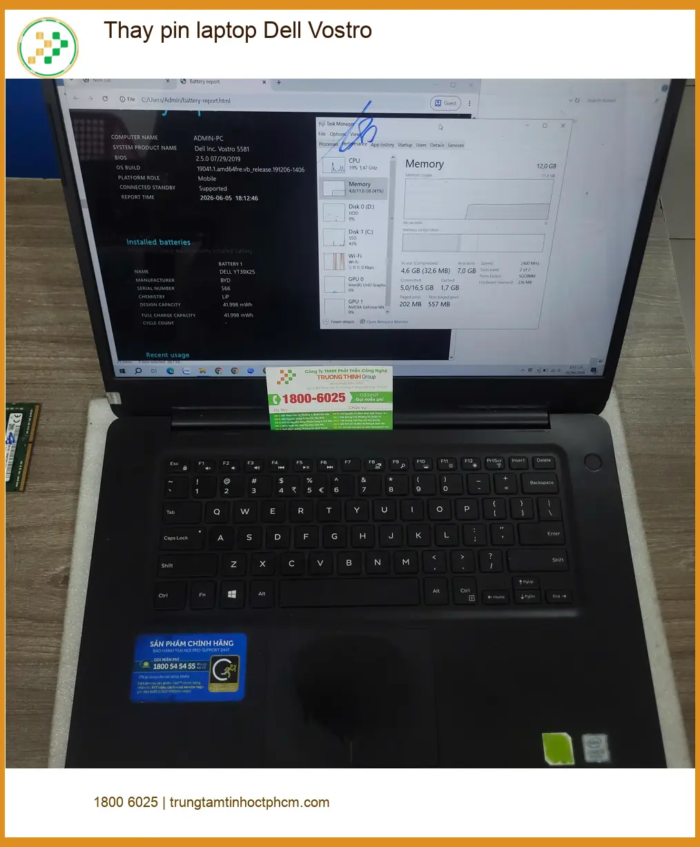 Địa điểm thay pin laptop Dell Vostro Quận Tân Bình - Anh Đức kiến trúc sư review ảnh thực tế 1