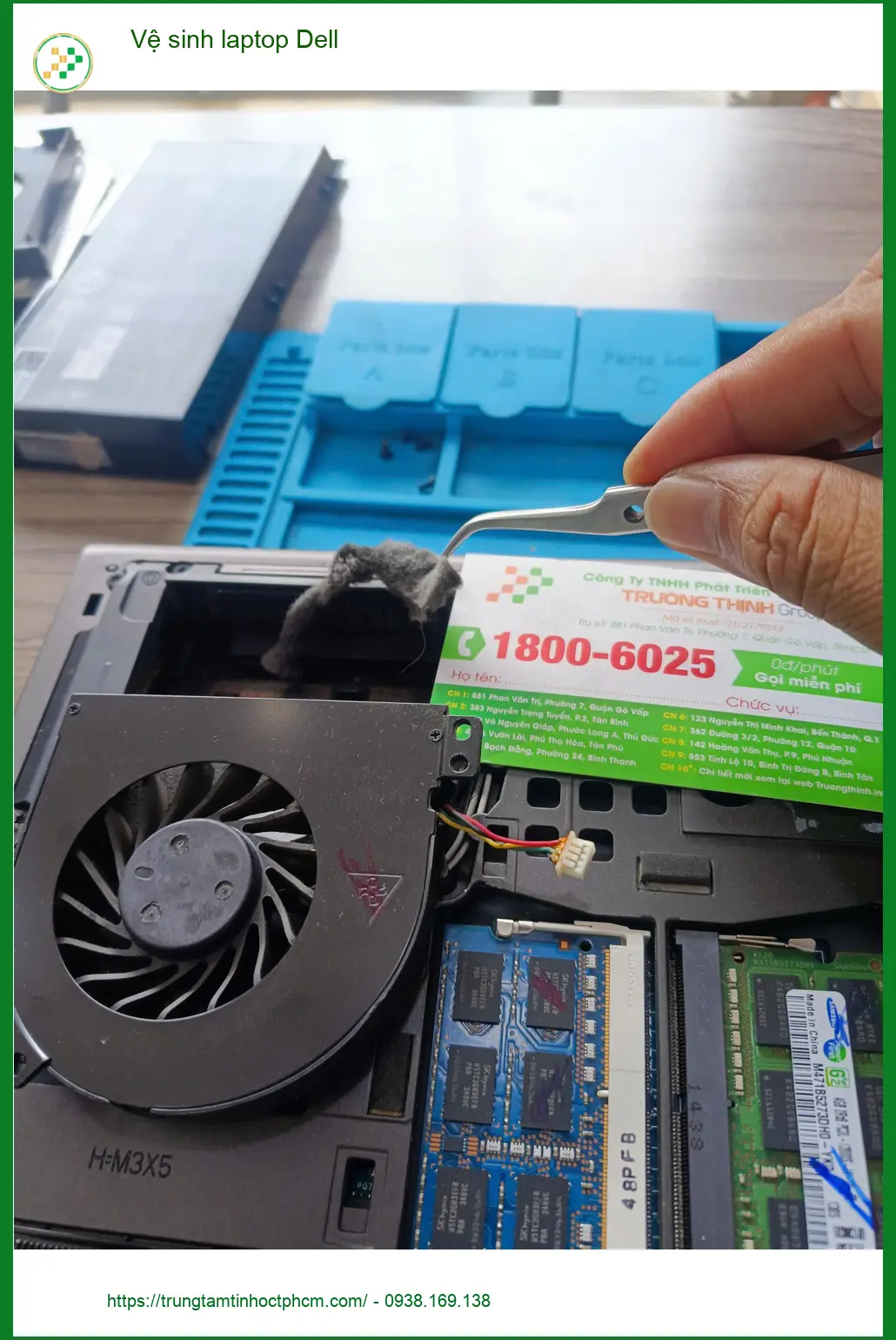 Anh Kiên ở Tân Phú vệ sinh laptop Dell - Trung tâm uy tín lấy ngay ảnh thực tế 1
